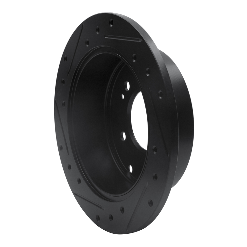 Kia Soul Brake Rotor (1) - Rear Right - R1 Concepts - Drilled & Slotted - Black - `10-`13